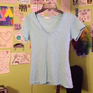 Light blue v-neck t-shirt