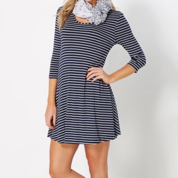 Rue 21 Navy & White Striped Tent Dress
