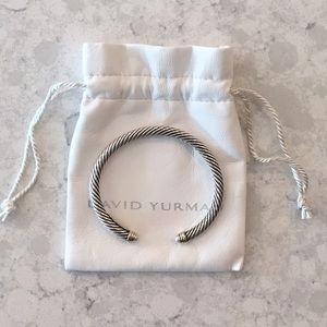 David Yurman Silver Pearl Cable Bracelet 5mm