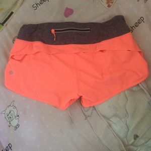 Lululemon Coral and Gray shorts