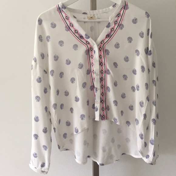 Button down top with paisley