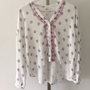 Button down top with paisley