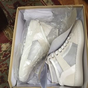 Michael Kors white Matty high top sneaker size 8!