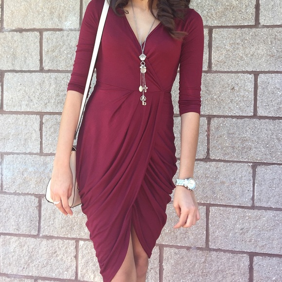 Red burgundy dress