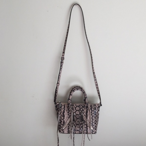 NWT Auth Rebecca Minkoff Micro Moto Blush Python - Picture 3 of 4
