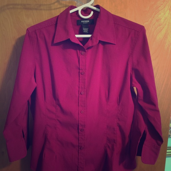 EXPRESS wine colored button up