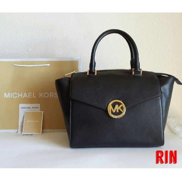 NWT MICHAEL KORS LARGE HUDSON SATCHEL BLACK
