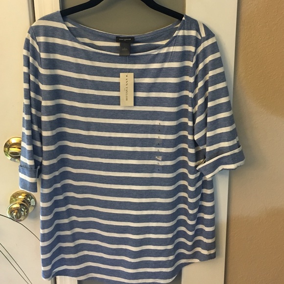 Ann Taylor Tops - NWT, Ann Taylor Blue And White Striped Shirt