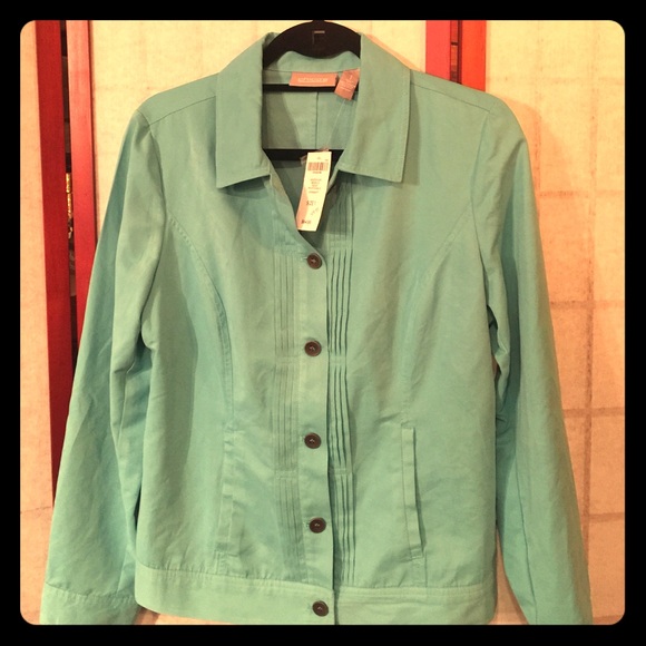 NWT Chicos Coat, a Sky Blue Soft Pleated Jacket 1