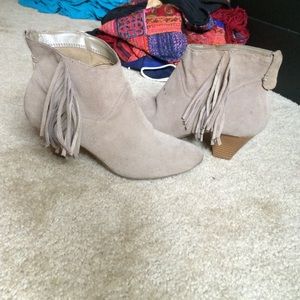 Fringy booties