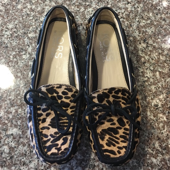 Michael Kors Calf Hair Leopard Print Loafers