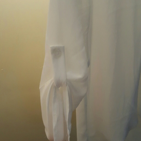 White Blouse with Gold Accent - Picture 3 of 4