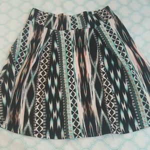 Tribal print skater skirt