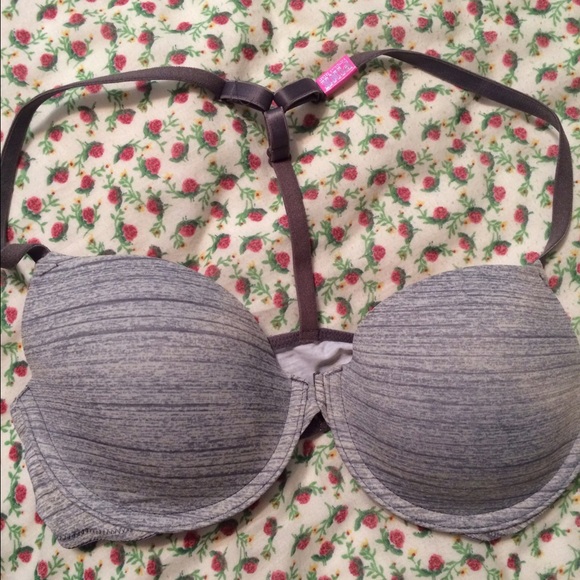 Victoria Secret Pink 34 Bra lightly Gray/stripe
