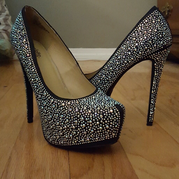 Black Sparkly Heels - Picture 1 of 4