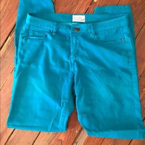 Teal Scarlet Boulevard Colored Denim Jeans