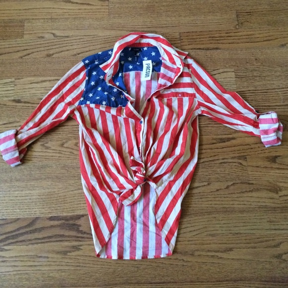 PacSun American Flag Blouse