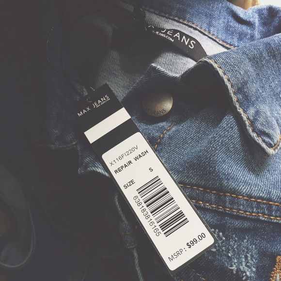 Max Jeans / Repair Wash Denim Vest - Picture 5 of 6