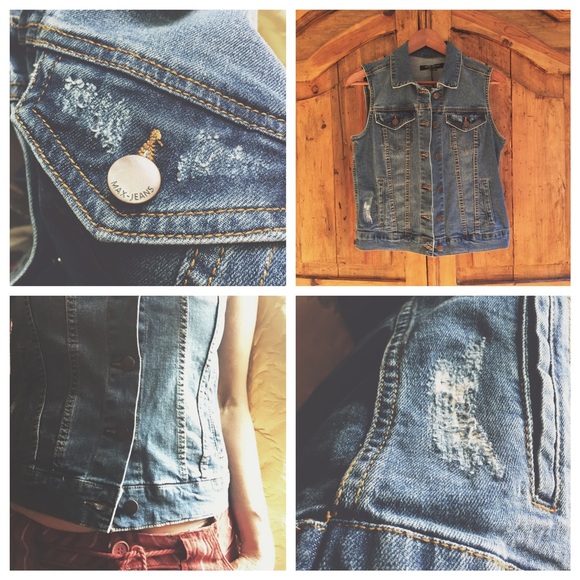 Max Jeans / Repair Wash Denim Vest - Picture 6 of 6