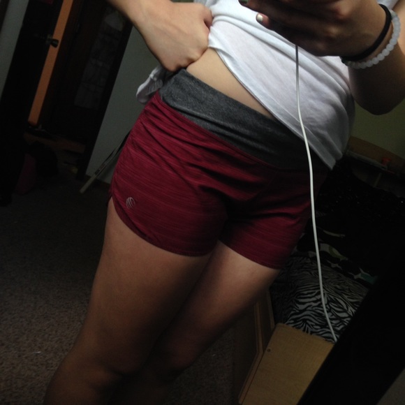maroon athletic shorts