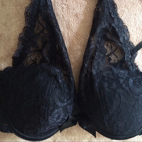 Sexy black tie up 34 C /B/A lacy bra