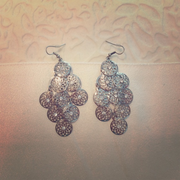 Silver dangle earrings