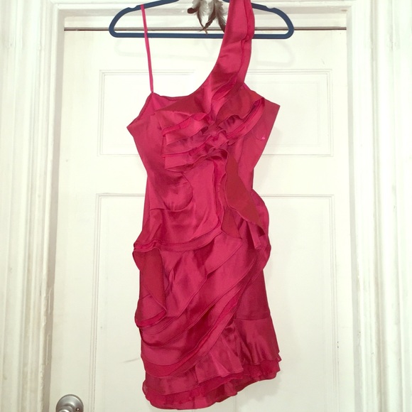 BCBG MAXAZRIA Timeless Red Ruffled Evening Wear