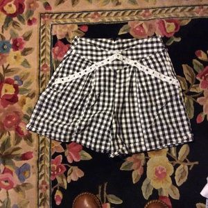 White and black checkered shorts White and black checkered shorts