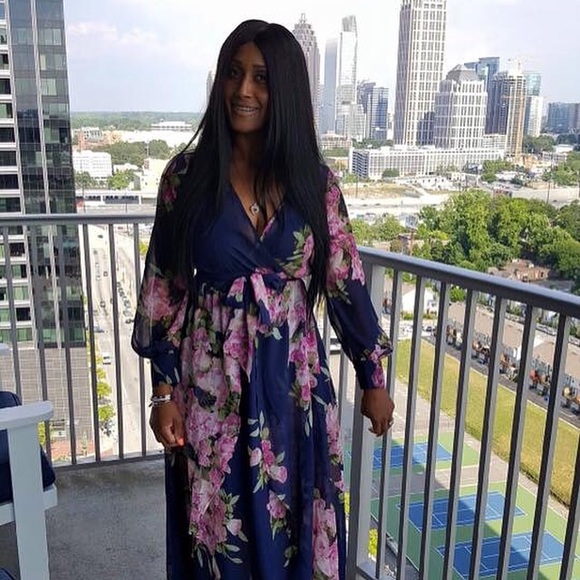 Flora faux wrap dress.