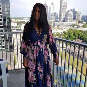 Flora faux wrap dress.