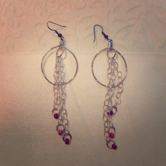 Hoop dream-catcher style earrings