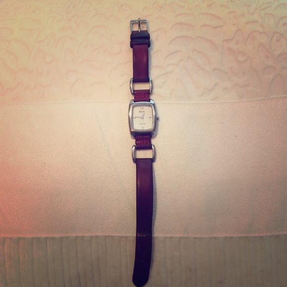 Red leather Relic watch