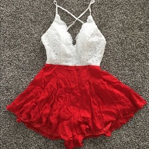 Xenia Red Jasmine Playsuit (romper) NWT