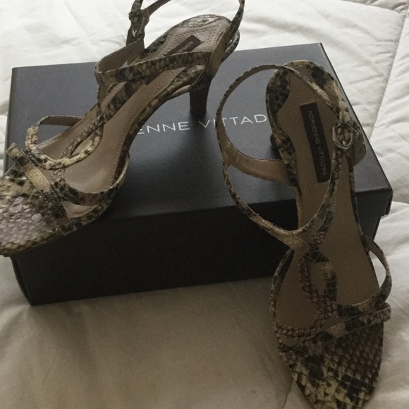 Mid heel snake skin sandal