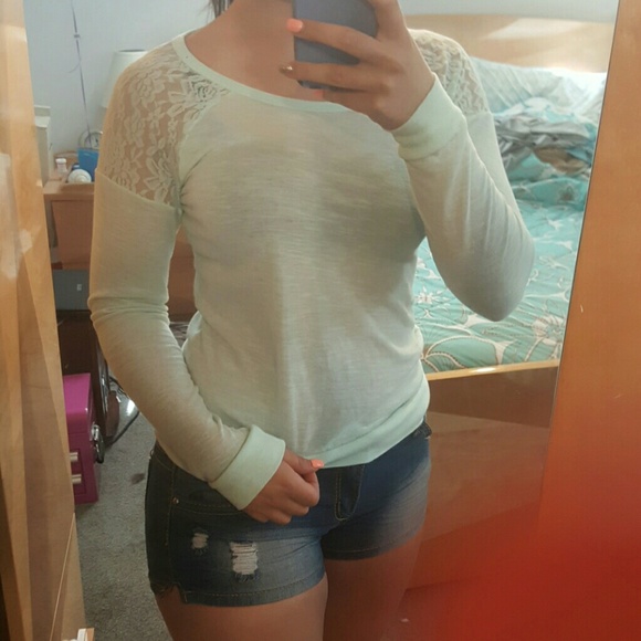 VS Pink lace long sleeve shirt