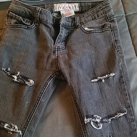 Destroyed jeans.