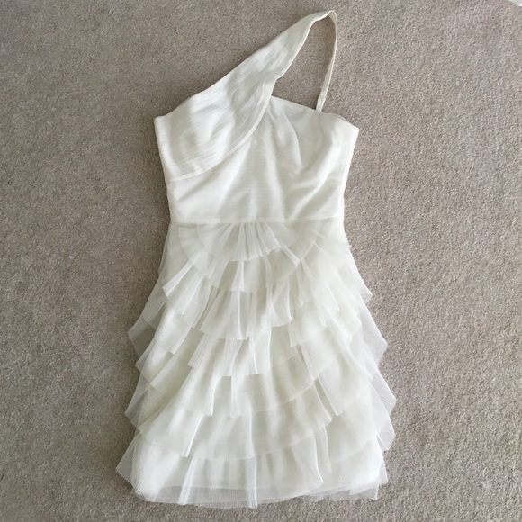 BCBG Dresses & Skirts - BCBG white one shoulder dress