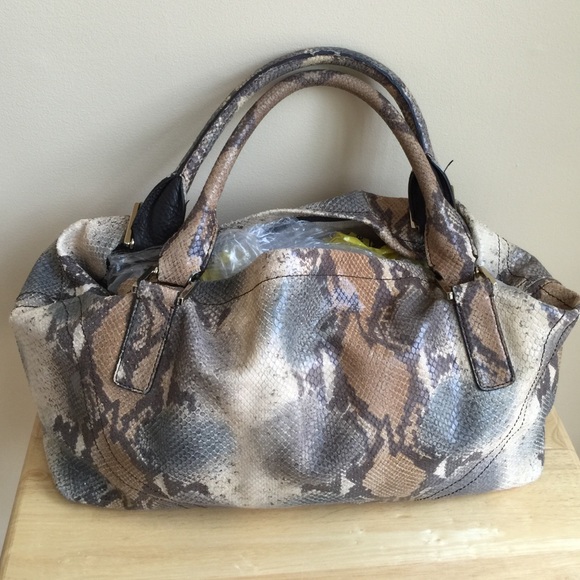 Bill Blass snakeskin & leather bag