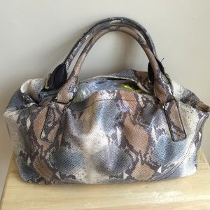 Bill Blass snakeskin & leather bag
