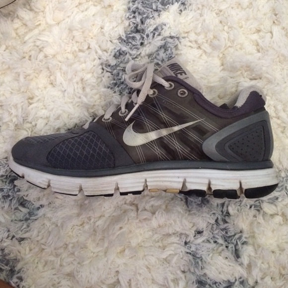 Gray Nike Flywire shoes