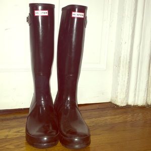 Black gloss Hunter Boots