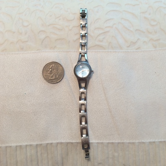 Silver Fossil watch with light blue face - Picture 2 of 4