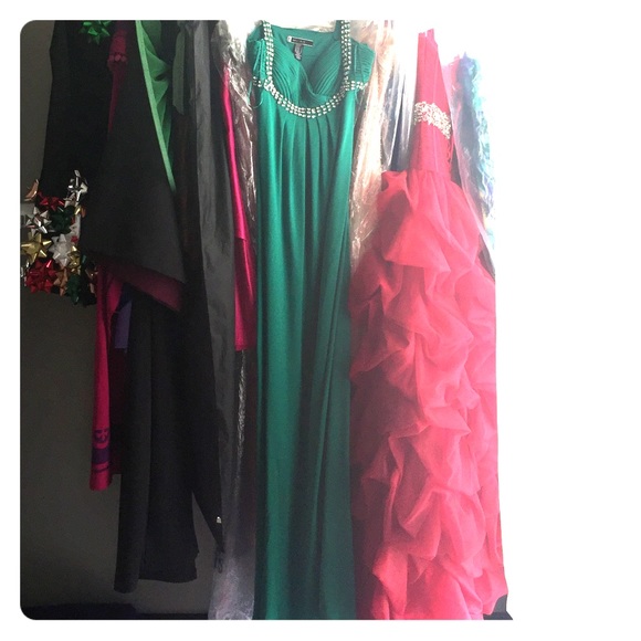 Green evening gown
