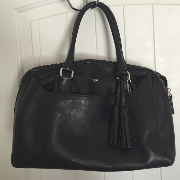 Authentic Black Leather Coach Purse