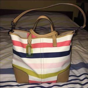 Coach Hadley Multi Stripe Duffle
