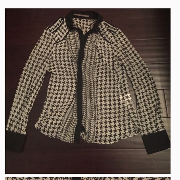 Zara Tops - ZARA Houndstooth blouse
