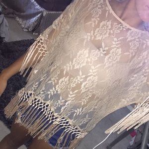 Lace fringe top