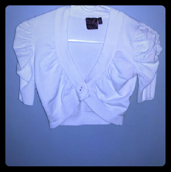 White short sleeve crop cardigan - Picture 1 of 1