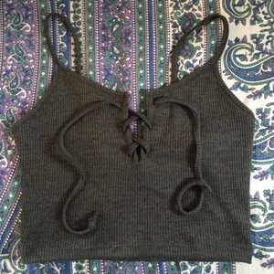 Ribbed crop tank top