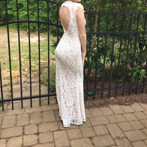 White prom dress, only worn twice! - Picture 2 of 4